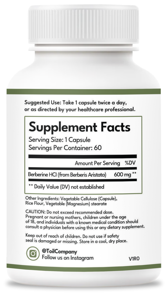 Berberine dietary supplement supports healthy glucose and lipid levels. Thirty day supply, sixty capsules.