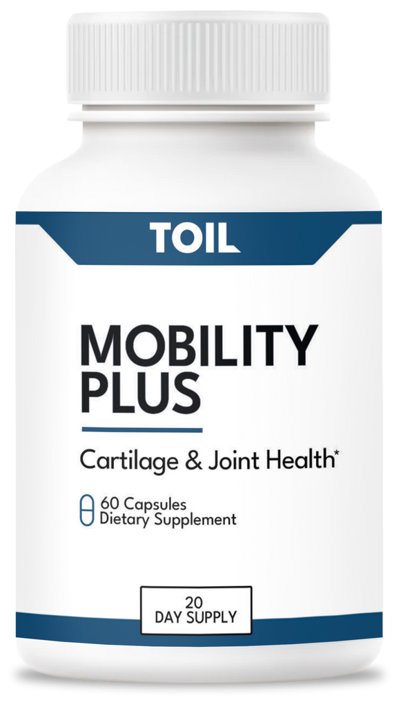Mobility Plus dietary supplement promotes cartilage and joint health. Twenty day supply, sixty capsules.